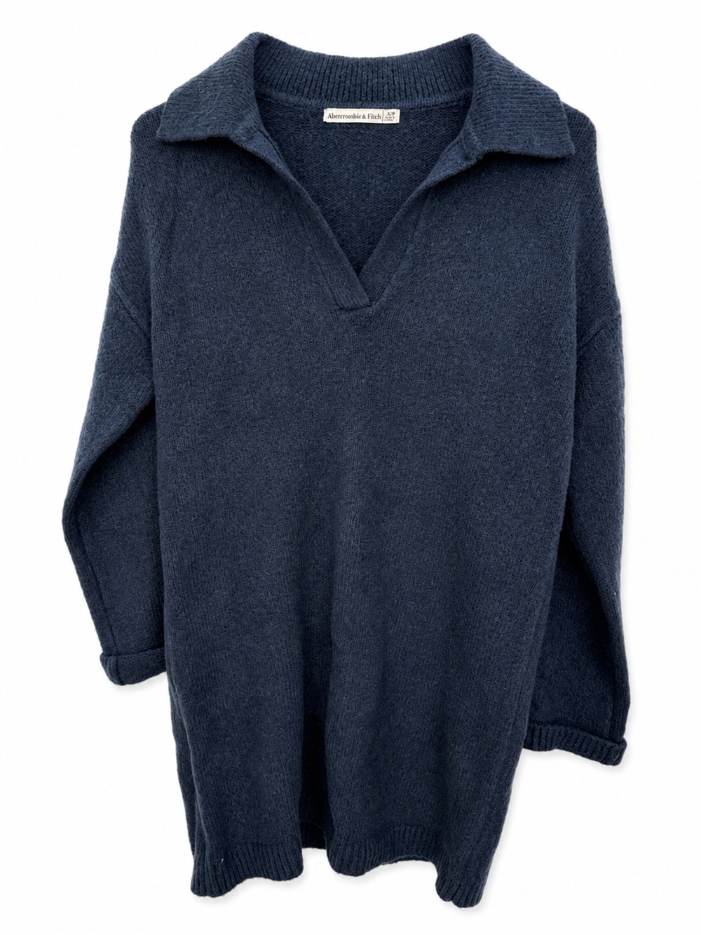 Abercrombie & Fitch Dark Navy Polo-Knit Sweater Dress